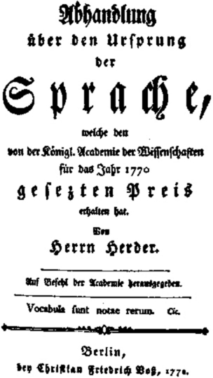 Johann Gottfried Herder: Abhandlung über den Ursprung der Sprache